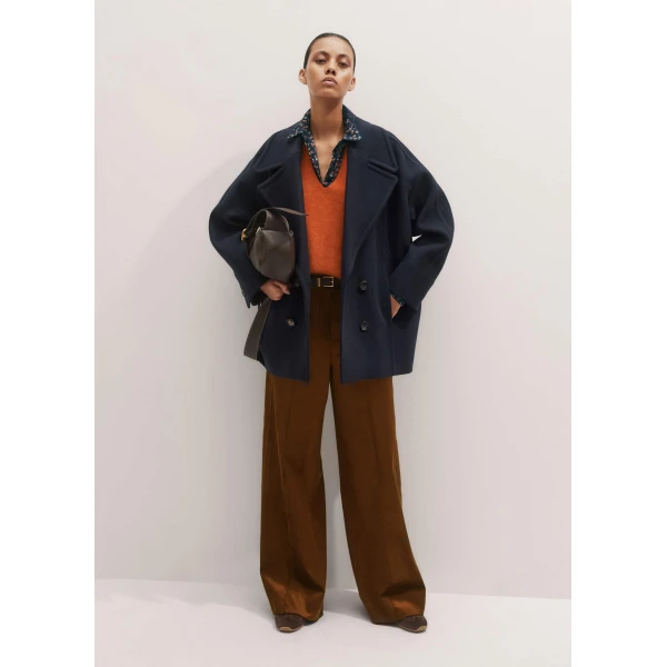Me + Em Straight Blouse – luxury British Blue in Me and Em exclusively at Luxury Shoes 