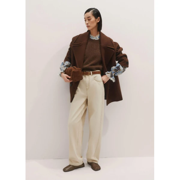 Me + Em Straight Blouse – luxury British Blue in Me and Em exclusively at Luxury Shoes 