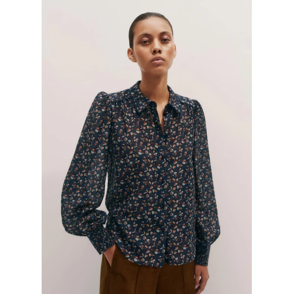 Me and Em Straight Blouse – luxury British Blue in Me and Em exclusively at Luxury Shoes 