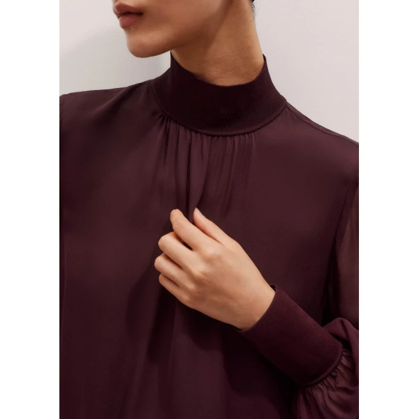 Me + Em Straight Blouse – luxury British Red in Me and Em exclusively at Luxury Shoes 