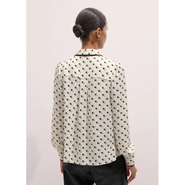 Me + Em Straight Blouse + Tie – luxury British Ivory in Me and Em exclusively at Luxury Shoes 