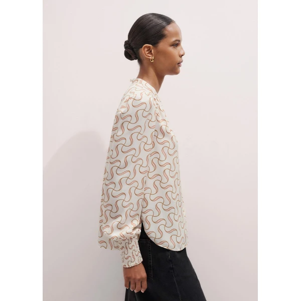 Me and Em Straight Blouse + Tie – luxury British Multicolour in Me and Em exclusively at Luxury Shoes 