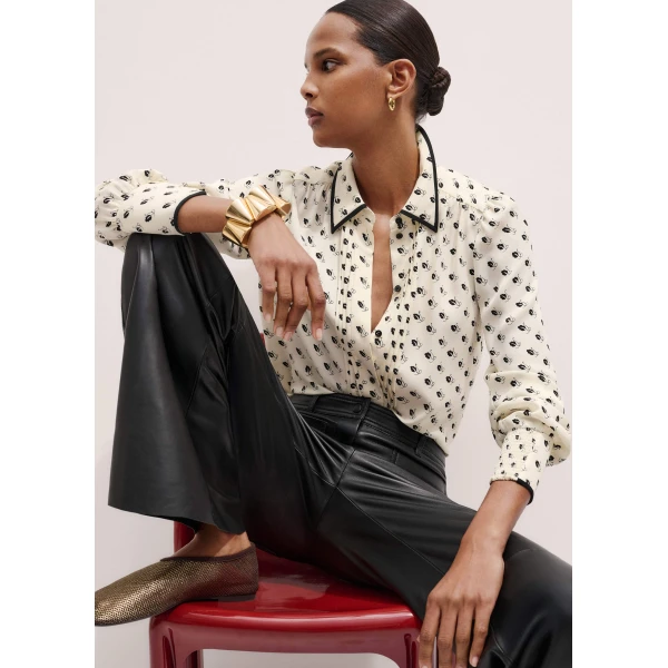 Me and Em Straight Blouse + Tie – luxury British Ivory in Me and Em exclusively at Luxury Shoes 