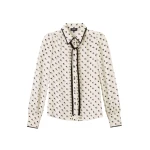 Me and Em Straight Blouse + Tie – luxury British Ivory in Me and Em exclusively at Luxury Shoes 