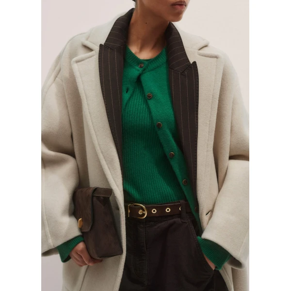 Me + Em Straight Cardigan – luxury British Green in Me and Em exclusively at Luxury Shoes 