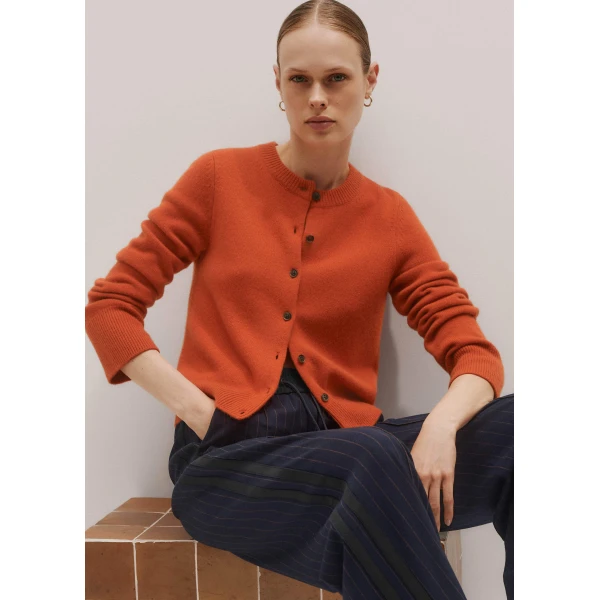 Me and Em Straight Cardigan – luxury British Orange in Me and Em exclusively at Luxury Shoes 