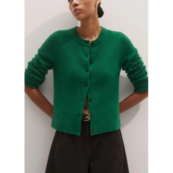 Me and Em Straight Cardigan – luxury British Green in Me and Em exclusively at Luxury Shoes 