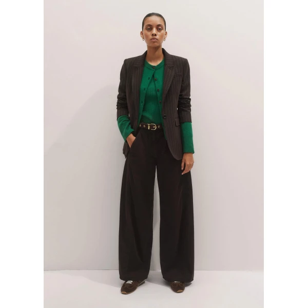 Me + Em Straight Cardigan – luxury British Green in Me and Em exclusively at Luxury Shoes 