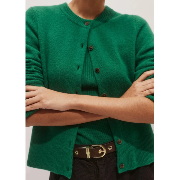 Me and Em Straight Cardigan – luxury British Green in Me and Em exclusively at Luxury Shoes 
