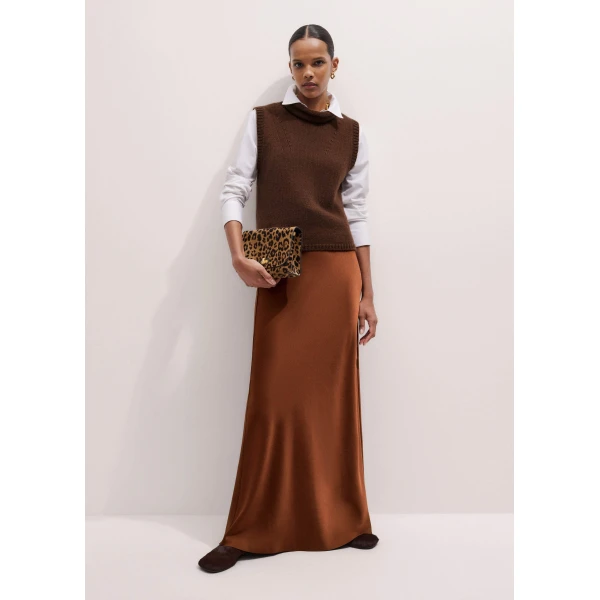 Me + Em Straight Crop Vest – luxury British Brown in Me and Em exclusively at Luxury Shoes 