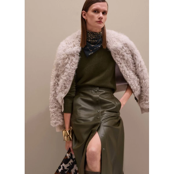 Me + Em Straight Maxi Skirt – luxury British Green in Me and Em exclusively at Luxury Shoes 