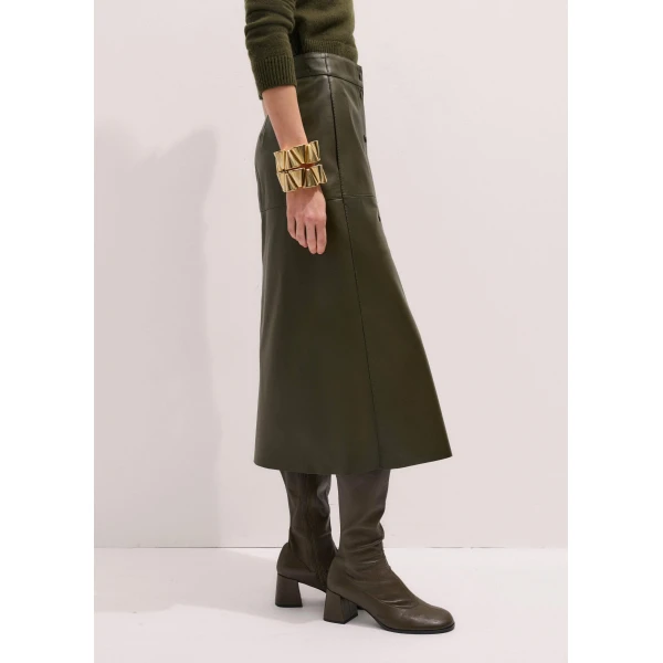 Me + Em Straight Maxi Skirt – luxury British Green in Me and Em exclusively at Luxury Shoes 