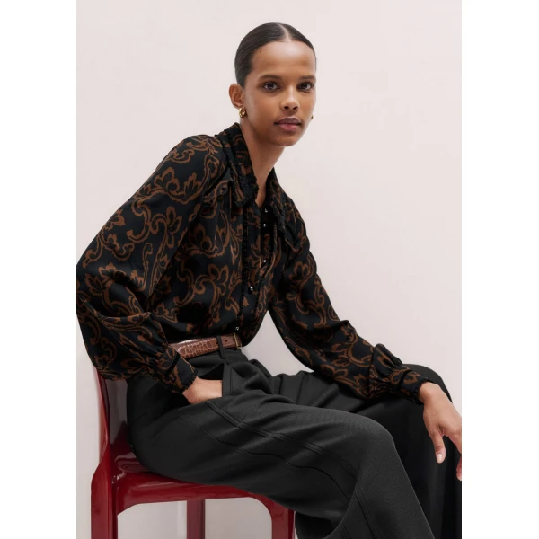 Me + Em Straight Shirt + Tie – luxury British Black in Me and Em exclusively at Luxury Shoes 