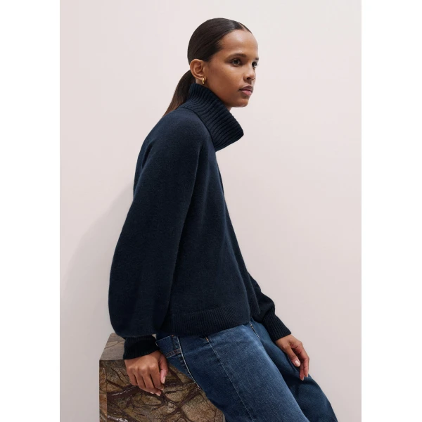 Me + Em Sunday Jumper + Snood – luxury British Blue in Me and Em exclusively at Luxury Shoes 