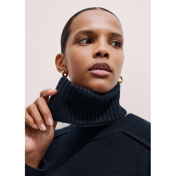 Me and Em Sunday Jumper + Snood – luxury British Blue in Me and Em exclusively at Luxury Shoes 