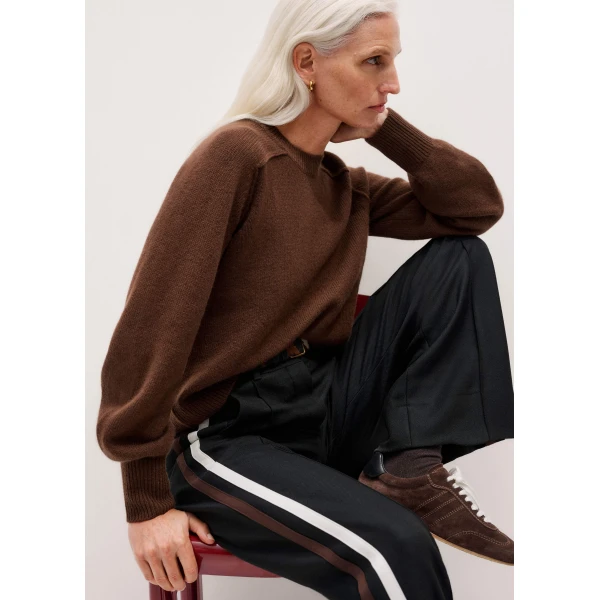 Me + Em Sunday Jumper + Snood – luxury British Brown in Me and Em exclusively at Luxury Shoes 