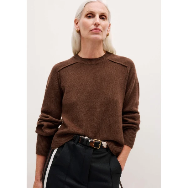 Me and Em Sunday Sweater + Snood – luxury British Brown in Me and Em exclusively at Luxury Shoes 