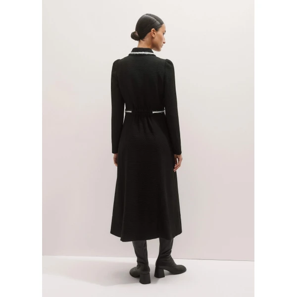 Me + Em Textured Midi Dress – luxury British Black in Me and Em exclusively at Luxury Shoes 