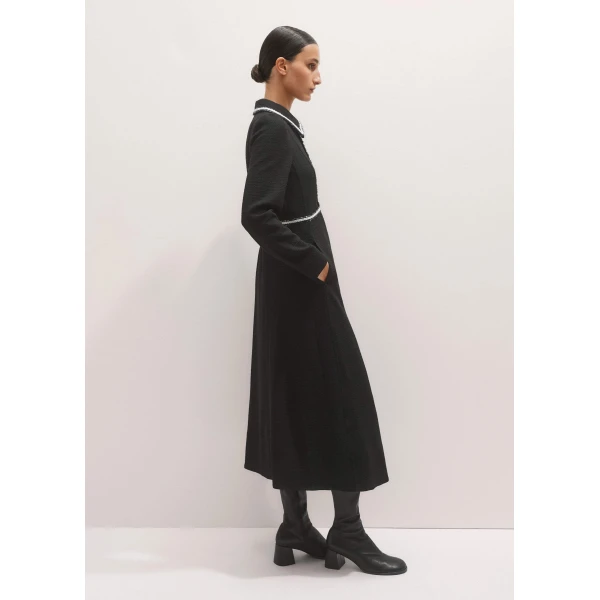 Me + Em Textured Midi Dress – luxury British Black in Me and Em exclusively at Luxury Shoes 