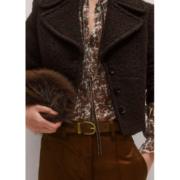 Me and Em Tonal Tie Blouse – luxury British Brown in Me and Em exclusively at Luxury Shoes 