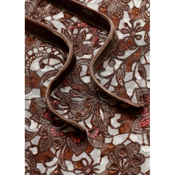 Me + Em Tonal Tie Blouse – luxury British Brown in Me and Em exclusively at Luxury Shoes 