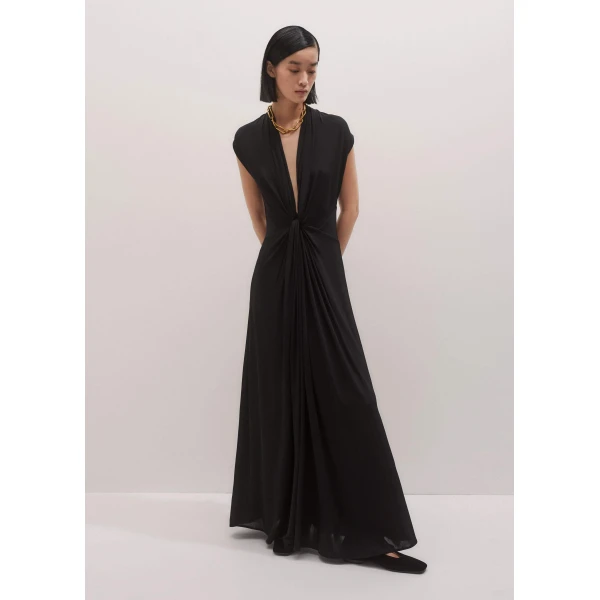 Me + Em Twist Front Maxi Dress – luxury British Black in Me and Em exclusively at Luxury Shoes 