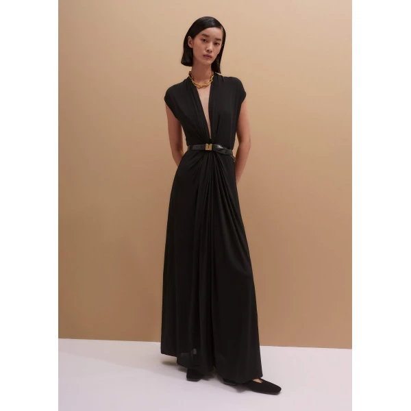 Me and Em Twist Front Maxi Dress – luxury British Black in Me and Em exclusively at Luxury Shoes 