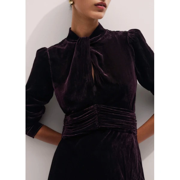 Me + Em Twist Neck Maxi Dress – luxury British Brown in Me and Em exclusively at Luxury Shoes 