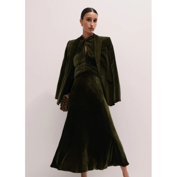 Me and Em Twist Neck Maxi Dress – luxury British Green in Me and Em exclusively at Luxury Shoes 
