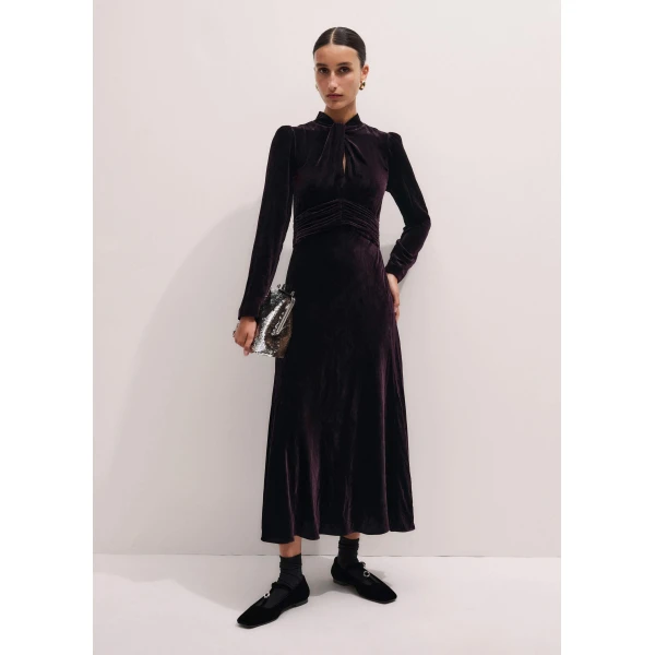 Me and Em Twist Neck Maxi Dress – luxury British Brown in Me and Em exclusively at Luxury Shoes 
