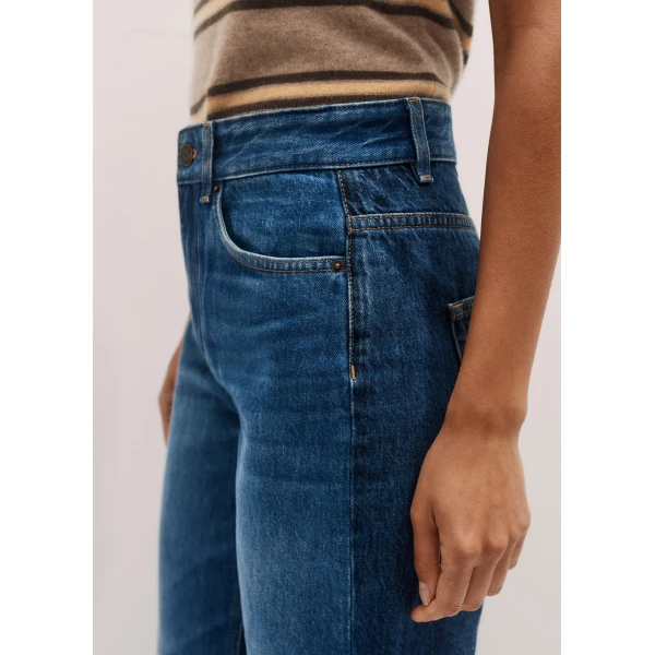 Me + Em Two-Tone Straight Crop Jean – luxury British Blue in Me and Em exclusively at Luxury Shoes 