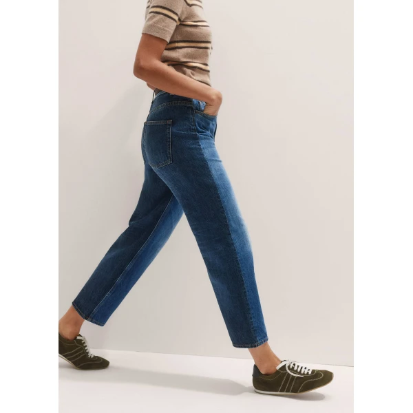 Me and Em Two-Tone Straight Crop Jean – luxury British Blue in Me and Em exclusively at Luxury Shoes 