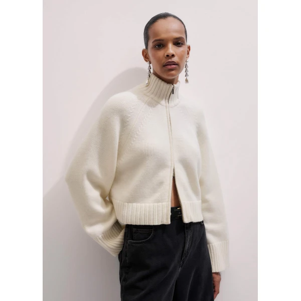 Me + Em Two-Way Zip Jacket – luxury British Ivory in Me and Em exclusively at Luxury Shoes 