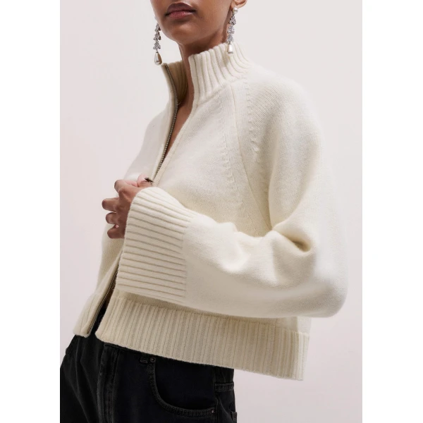 Me and Em Two-Way Zip Jacket – luxury British Ivory in Me and Em exclusively at Luxury Shoes 