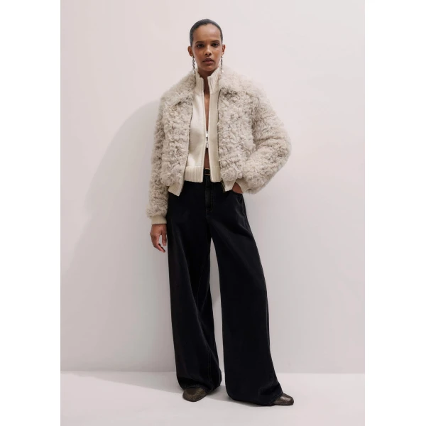 Me and Em Two-Way Zip Jacket – luxury British Ivory in Me and Em exclusively at Luxury Shoes 