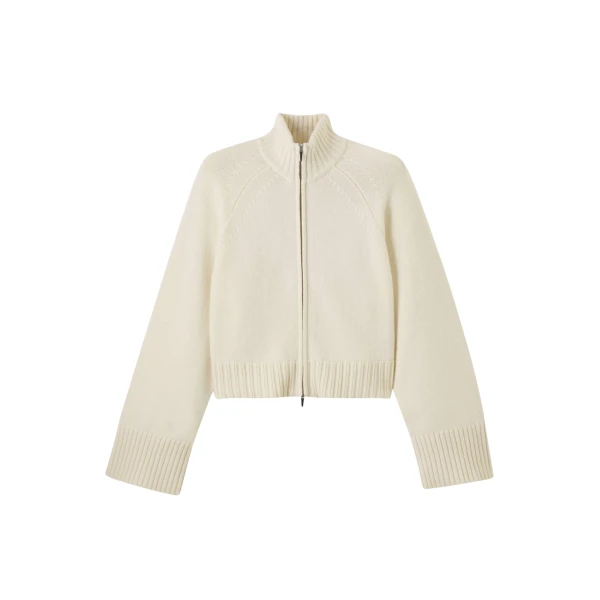 Me and Em Two-Way Zip Jacket – luxury British Ivory in Me and Em exclusively at Luxury Shoes 