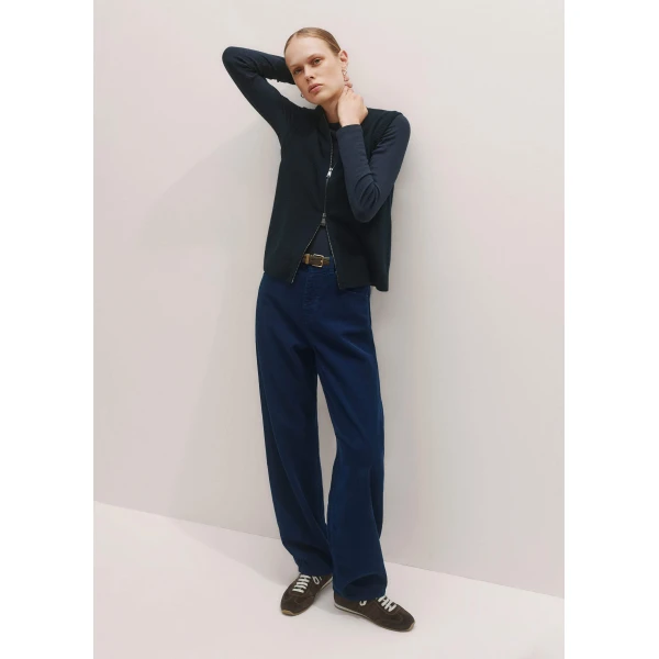 Me + Em Two-Way Zip Knit Vest – luxury British Blue in Me and Em exclusively at Luxury Shoes 
