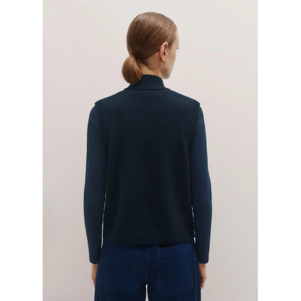 Me and Em Two-Way Zip Knit Vest – luxury British Blue in Me and Em exclusively at Luxury Shoes 
