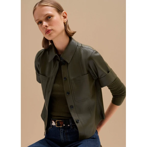 Me + Em Utility Shirt – luxury British Green in Me and Em exclusively at Luxury Shoes 