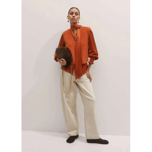 Me and Em V-Neck Straight Vest – luxury British Orange in Me and Em exclusively at Luxury Shoes 