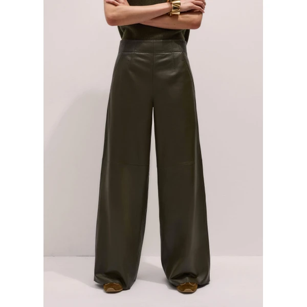 Me and Em Wide-Leg Pant – luxury British Green in Me and Em exclusively at Luxury Shoes 