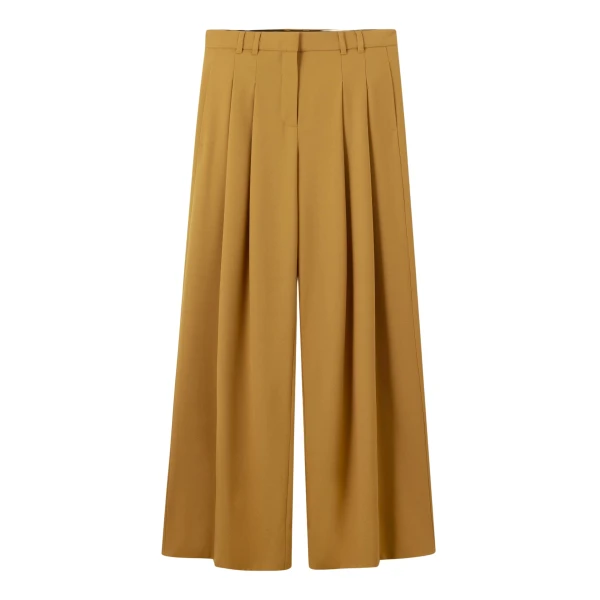 Me and Em Wide-Leg Pleat Pant – luxury British Yellow in Me and Em exclusively at Luxury Shoes 
