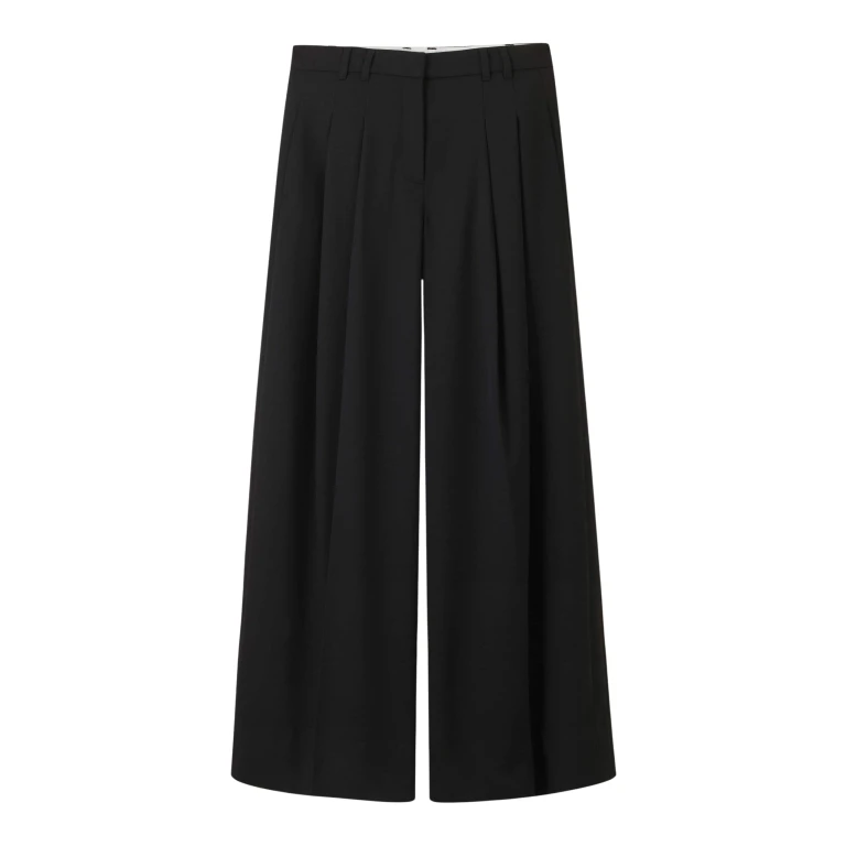 Me and Em Wide-Leg Pleat Pant – luxury British Black in Me and Em exclusively at Luxury Shoes 