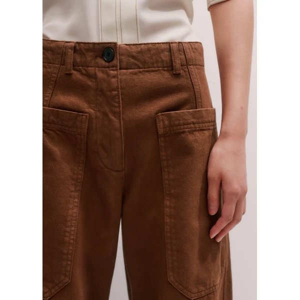 Me and Em Wide Taper Trouser – luxury British Brown in Me and Em exclusively at Luxury Shoes 