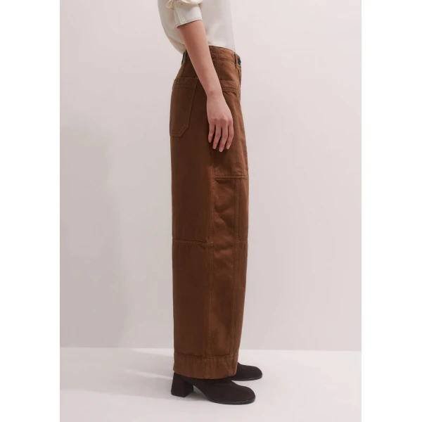 Me + Em Wide Taper Trouser – luxury British Brown in Me and Em exclusively at Luxury Shoes 