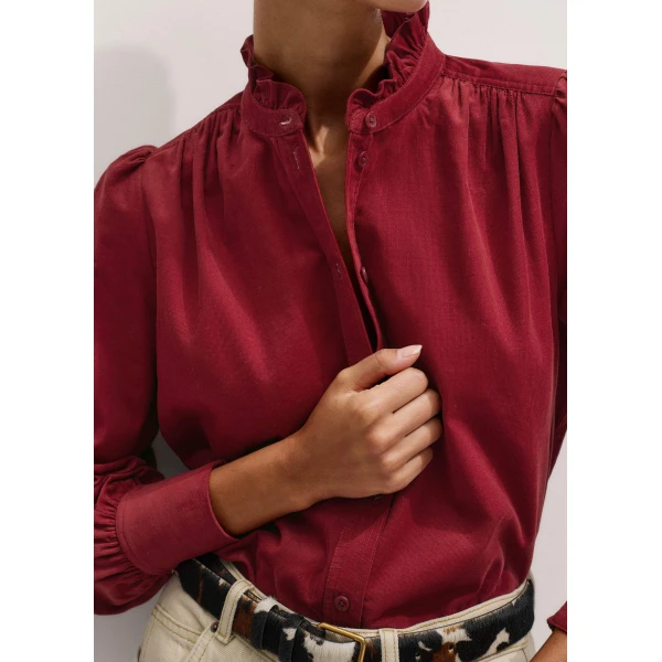Me and Em Winter Blouse – luxury British Red in Me and Em exclusively at Luxury Shoes 