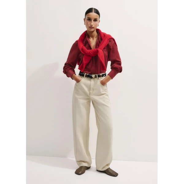 Me + Em Winter Blouse – luxury British Red in Me and Em exclusively at Luxury Shoes 