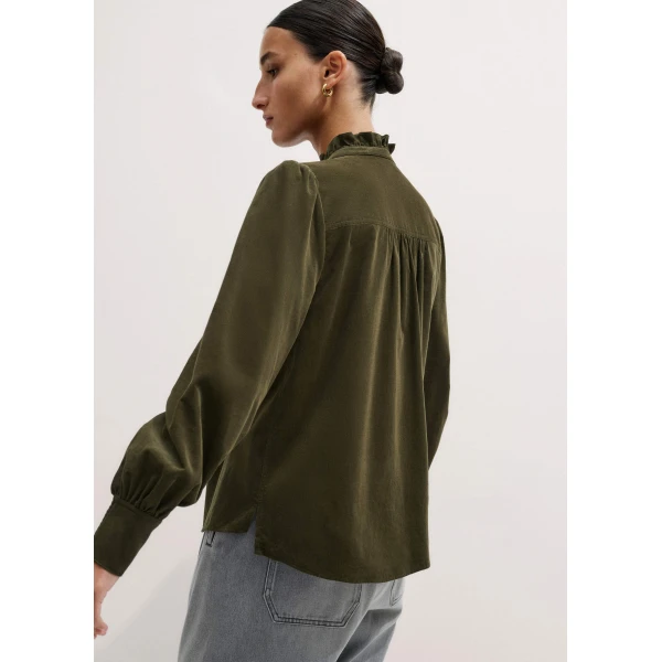 Me and Em Winter Blouse – luxury British Green in Me and Em exclusively at Luxury Shoes 