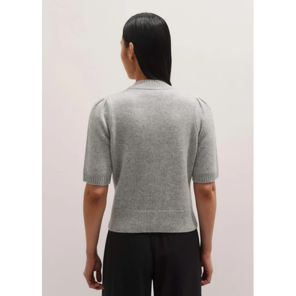 Me + Em Zip Neck Knit Tee – luxury British Gray in Me and Em exclusively at Luxury Shoes 