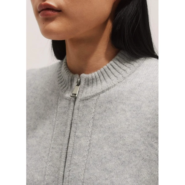 Me + Em Zip Neck Knit Tee – luxury British Gray in Me and Em exclusively at Luxury Shoes 